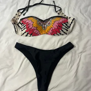 Trina Turk Pink and Orange Winged Bikini Set thumbnail 3