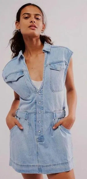 Free People Denim Dress thumbnail 1