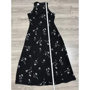 Vintage Jones New York Dress Womens 10 Black Chiffon Floral Maxi Y2K Fairy‎ Goth thumbnail 12