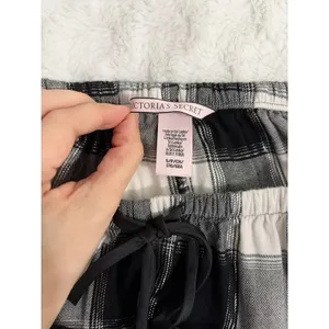Victoria's Secret Black White Metallic Plaid Preppy Loungewear Pajama Pants S thumbnail 6