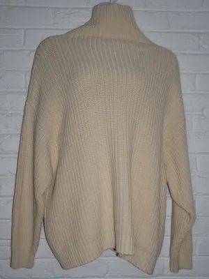 Free People Swim Too Deep Cream Turtleneck Oversized Sweater Size: Large Cozy thumbnail 1