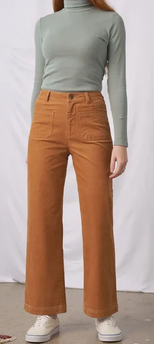United‎ By Blue Organic Corduroy Wide Leg Pant Tan High Rise Gorpcore Size 28 thumbnail 1