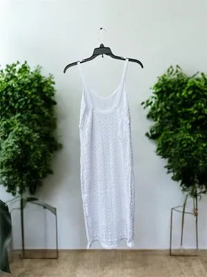 Revolve NWT 525 America White Pointelle Cotton Crochet knit Dress Small thumbnail 3