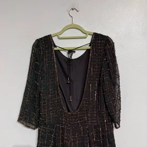 Raga Black Beaded Midnight Kiss Open Back Romper Sz M thumbnail 5