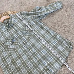 Carhartt Women’s Roll Tab 3/4 Sleeve Button Up Shirt Top Plain in Green XL thumbnail 9