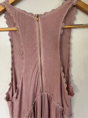 POL Crochet Lace Trim Babydoll Tunic Tank Top Mini Dress Boho thumbnail 6