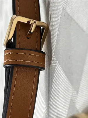 Source Unknown MUC Tan Leather Crossbody Strap with Gold Hardware thumbnail 4