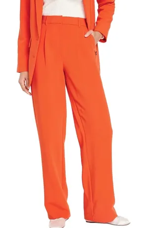 Old Navy Taylor Extra High Rise Wide Leg Trouser Orange Pants XS thumbnail 1