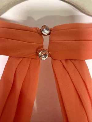 Y2K Azazie Coral Chiffon Evening Gown/ Prom Dress thumbnail 3