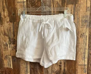 women white shoes with drawstring and elastic waist size xs thumbnail 1