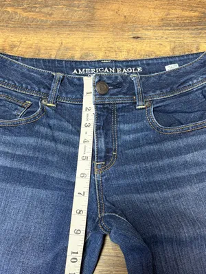 2013 American Eagle Kick Boot Stretch Low Rise Jeans Womens 10 Blue Y2k Flare thumbnail 5