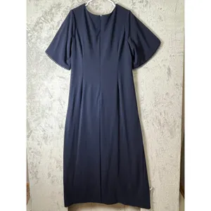 Adrianna‎ Papell Pearl Trim Knit Crepe Gown 20W Midnight Navy Formal New thumbnail 4