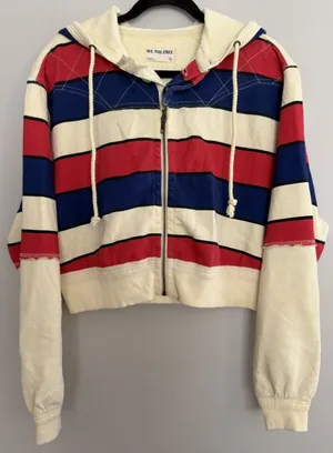 Free People We The Free Ry Zip Thru Jacket Hoodie Americana Women's Size XS thumbnail 1