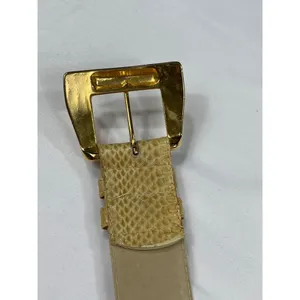 Dame Belt And Bag SKU 7929 Elegant Beige Snake Embossed Leather Belt Size L thumbnail 6