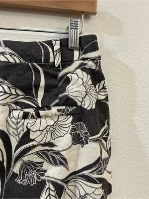 Anthropologie Maeve Womens Floral‎ Linen Blend Wide Leg Pants Size 2 thumbnail 7
