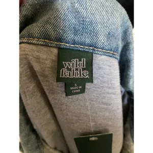 Wild Fable‎ Womens Juniors Jacket Size Large Solid Sherpa Faux Fur Denim NEW thumbnail 4