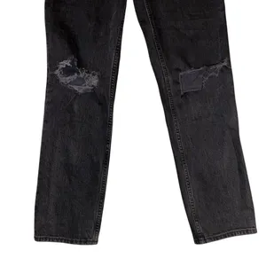 Abercrombie & Fitch The 90's Straight Ultra High Rise Distressed Denim Jean thumbnail 6
