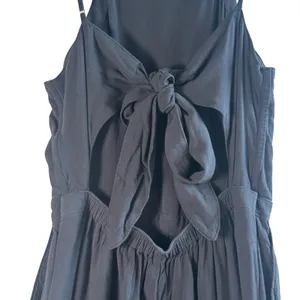 Abercrombie & Fitch Jumpsuit‎ Tie Back Viscose Black Size M Wide Leg Boho Chic thumbnail 11