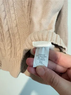 Gap cotton cable knit sweater blush pink XL thumbnail 6