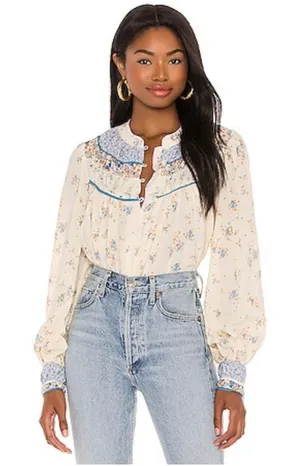 Free People women's Paloma Printed Blouse Sz M NWT thumbnail 1