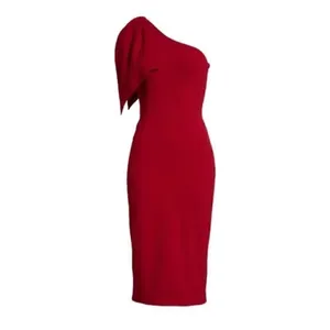 Dress The Population Red One Shoulder Midi Dress(Size Small) thumbnail 3