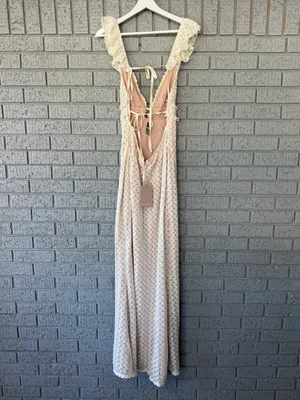 NWT Meshki Ezra Knit Maxi Dress Cutout Bodycon Dress Size XL Ivory thumbnail 7