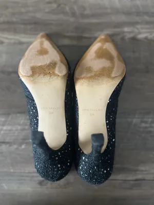 Ann Taylor Sequined Tweed Stiletto Pumps, Women’s Size 9, Black thumbnail 9