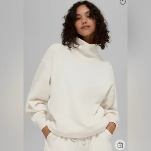 Alo Yoga NWT Hazy Mock Neck Pullover in Ivory Size S Oversized thumbnail 4