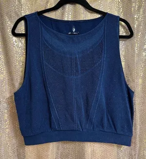 Free People Movement Navy Blue Running Through My Mind Mesh Tank Small thumbnail 1