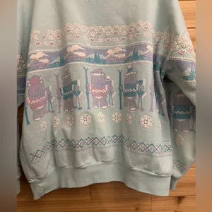 VNTG 1990 Lifestyles XL Puffy Paint Skiing Bears Snowflake Pullover Sweatshirt thumbnail 7