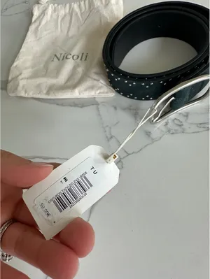 Nicoli Dark Green Studded Belt leather thumbnail 3