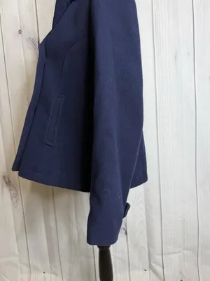 Crown & Ivy Double Breasted Navy Blue Pea Coat Pockets Women’s Sz M thumbnail 13