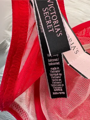 Victoria’s Secret Very Sexy Bow Lace High Neck Unlined Halter Bra – Red/Nude thumbnail 8
