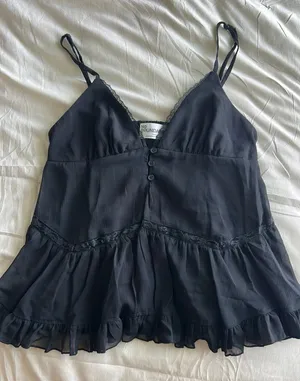 No Boundaries Black Tank Lace Top thumbnail 1