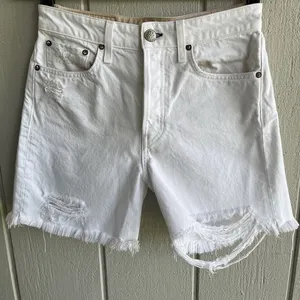 Rag & Bone Maya Ultra High Rise 5” Midi Short Organic Cotton in Summer‎ White 27 thumbnail 1