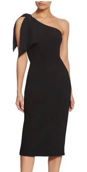 Dress The Population Tiffany Black One Shoulder Dress Size S‎ NWT thumbnail 1