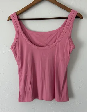 Women's pink Ribbed Tank Top thumbnail 1
