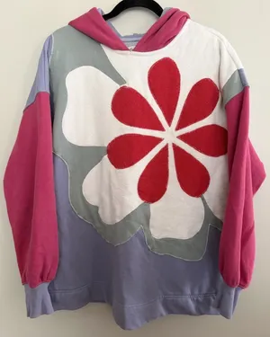 Free People Clover‎ Sweatshirt Floral Poppy Combo Women's Size XS thumbnail 1