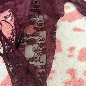 Forever 21 ✨ Y2K Dark Cherry Lace Bodysuit ✨ Sheer Floral Mesh Long Sleeve Goth Coquette Fairy Top XS thumbnail 3