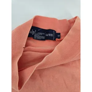 Ralph Lauren T-Shirt Womens M Coral Mock Neck Short Sleeve‎ Cotton Vintage Tee thumbnail 5