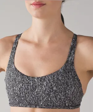 Lululemon Free To Be Zen Bra IV Black White Jacquard Strappy Yoga Sports Bra 4 thumbnail 1
