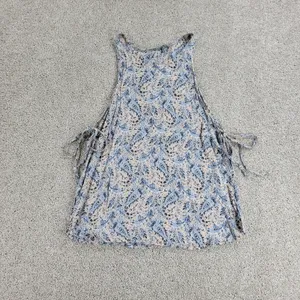 Don't Ask Why Tank Top Womens S Paisley Side Tied Closure Boat Neck Sleeveless‎ thumbnail 2