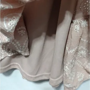 BLU PEPPER Soft Pink Embroidered Eyelet Mini Dress Small Coquette Cottagecore thumbnail 10
