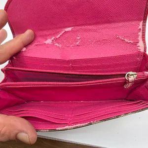Coach Signature C Flap Red Canvas Leather Wallet thumbnail 5