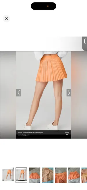 Alo Yoga Aces Tennis Skirt In Cantaloupe thumbnail 3