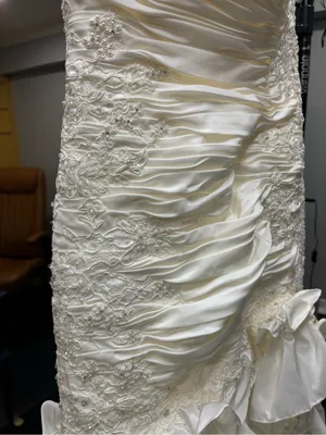 Christina Wu Ruffled Ivory Wedding Gown thumbnail 3