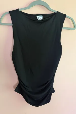 H&M Black Sleeveless Ruched Tank thumbnail 1