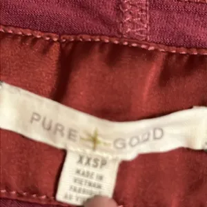 Anthropologie Pure + Good Satin‎ Trim Long Sleeve Top Pink XXSP thumbnail 2