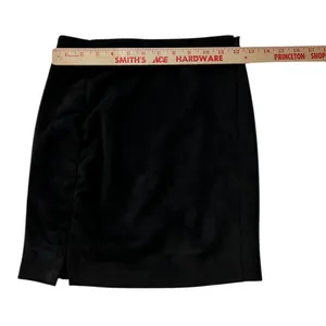 Free People Mini Skirt Black Faux Suede Leather Ruched Size 0 Short thumbnail 4