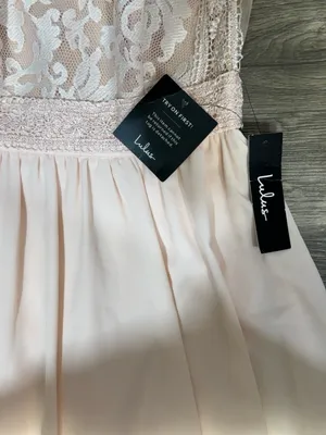 NWT Lulus Blush Pink Lace Chiffon Maxi Formal Dress Size S thumbnail 4